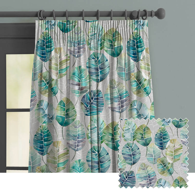 Floral Blue M2M - Cassava Printed Made to Measure Curtains Capri Voyage Maison