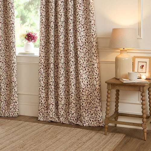 Floral Purple Curtains - Cervino Jacquard Room Darkening Pencil Pleat Curtains Damson Voyage Maison