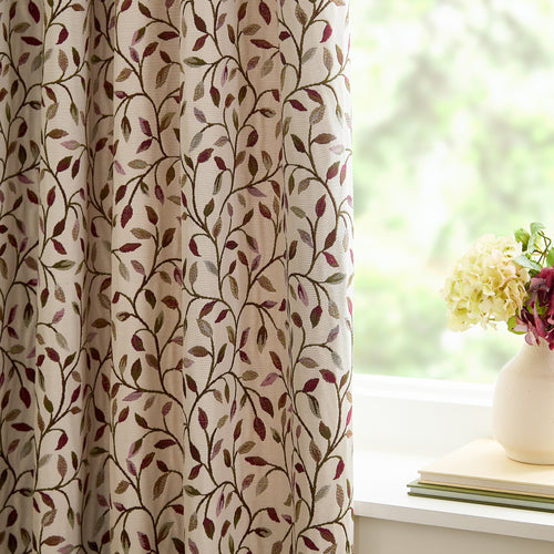 Cervino Jacquard Room Darkening Pencil Pleat Curtains Damson