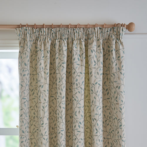 Floral Blue Curtains - Cervino Jacquard Room Darkening Pencil Pleat Curtains Duck Egg Voyage Maison