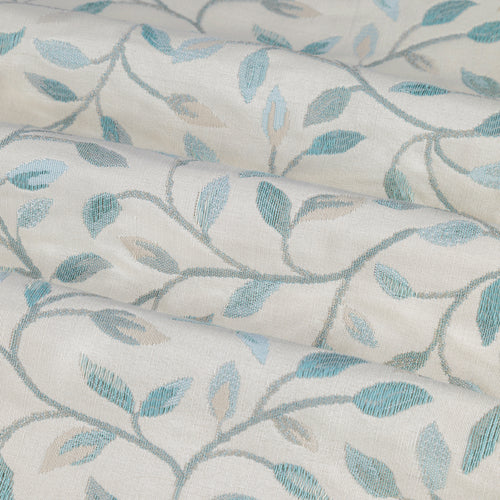 Floral Blue Curtains - Cervino Jacquard Room Darkening Pencil Pleat Curtains Duck Egg Voyage Maison