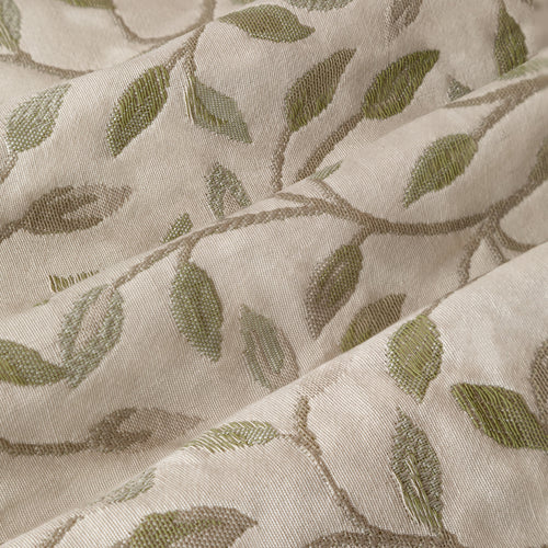 Floral Green Curtains - Cervino Jacquard Room Darkening Pencil Pleat Curtains Lichen Voyage Maison
