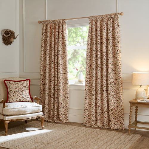 Floral Beige Curtains - Cervino Jacquard Room Darkening Pencil Pleat Curtains Rednut Voyage Maison