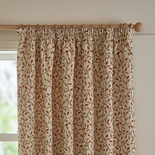 Floral Beige Curtains - Cervino Jacquard Room Darkening Pencil Pleat Curtains Rednut Voyage Maison