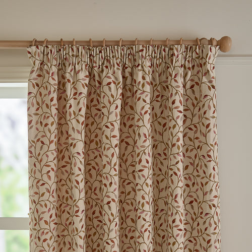 Cervino Jacquard Room Darkening Pencil Pleat Curtains Rednut