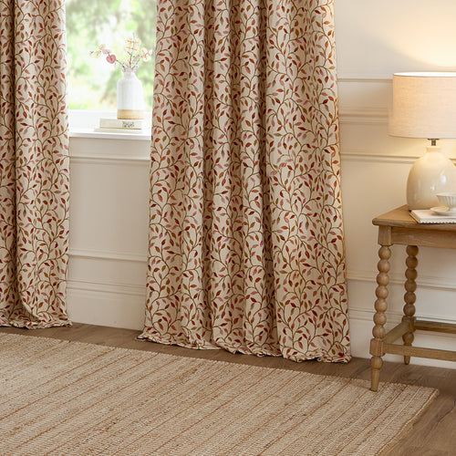 Floral Beige Curtains - Cervino Jacquard Room Darkening Pencil Pleat Curtains Rednut Voyage Maison