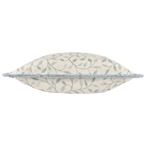Floral Blue Cushions - Cervino Fringed Jacquard Cushion Cover Duck Egg Voyage Maison
