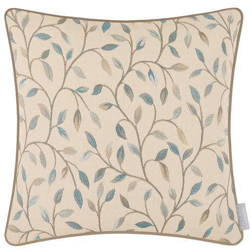 Floral Blue Cushions - Cervino Woven Jaquard Feather Filled Cushions Duck Egg Voyage Maison