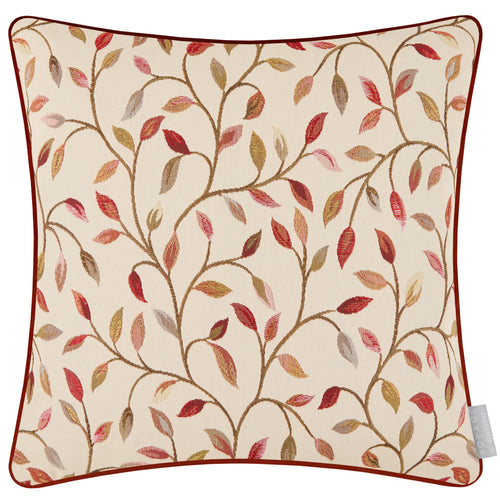 Floral Red Cushions - Cervino Woven Jaquard Feather Filled Cushions Rednut Voyage Maison