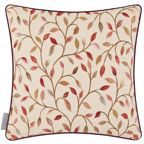 Floral Red Cushions - Cervino Woven Jaquard Feather Filled Cushions Rednut Voyage Maison