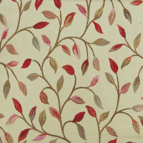 Floral Red Fabric - Cervino Woven Jacquard Fabric (By The Metre) Red Nut Voyage Maison