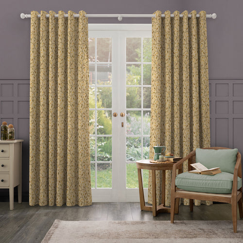 Floral Yellow M2M - Cervino Woven Jacquard Made to Measure Curtains Default Voyage Maison