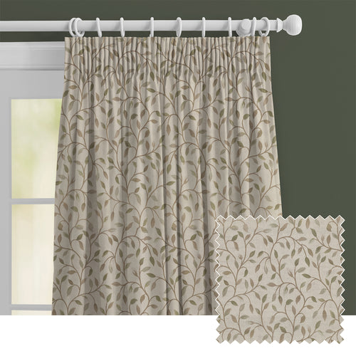 Floral Green M2M - Cervino Woven Jacquard Made to Measure Curtains Default Voyage Maison