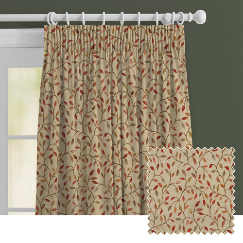 Floral Red M2M - Cervino Woven Jacquard Made to Measure Curtains Default Voyage Maison