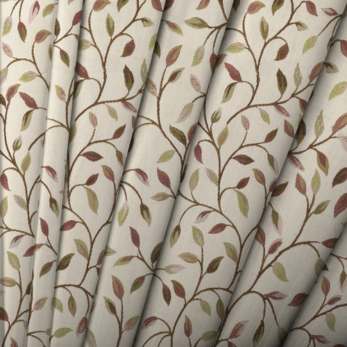 Floral Multi Fabric - Cervino Woven Jacquard Fabric Cream Aubergine Voyage Maison