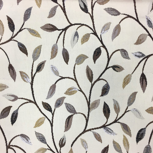 Floral Brown Fabric - Cervino Woven Jacquard Fabric (By The Metre) Brown Black Voyage Maison