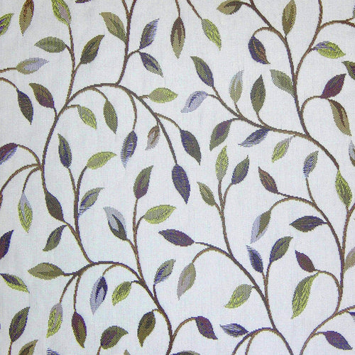 Floral Purple Fabric - Cervino Woven Jacquard Fabric (By The Metre) Cream Heather Voyage Maison