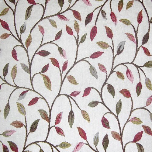 Floral Red Fabric - Cervino Woven Jacquard Fabric (By The Metre) Fire Voyage Maison