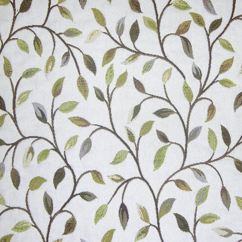 Floral Green Fabric - Cervino Woven Jacquard Fabric (By The Metre) Lime Voyage Maison