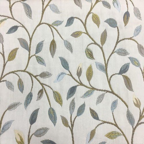 Floral Blue Fabric - Cervino Woven Jacquard Fabric (By The Metre) Opal Voyage Maison