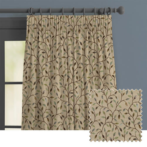 Floral Blue M2M - Cervino Woven Jacquard Made to Measure Curtains Default Voyage Maison