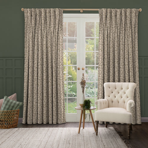 Floral Beige M2M - Cervino Woven Jacquard Made to Measure Curtains Default Voyage Maison