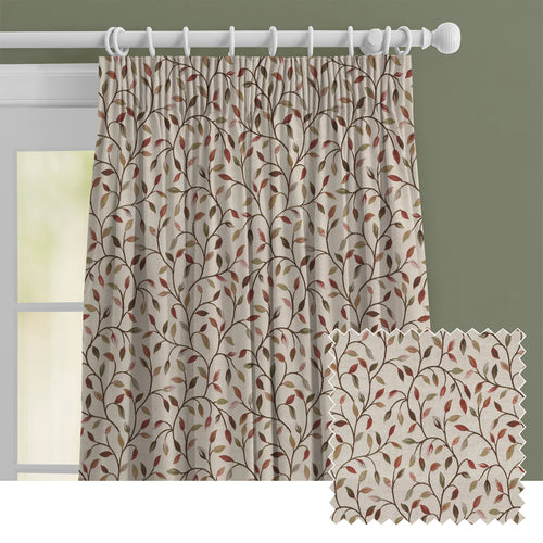 Floral Red M2M - Cervino Woven Jacquard Made to Measure Curtains Default Voyage Maison