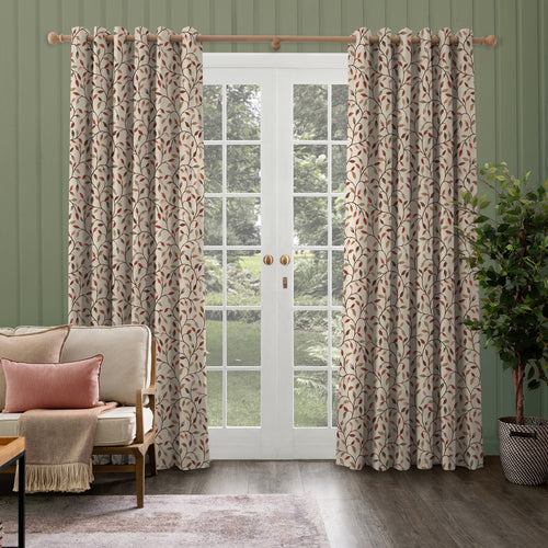 Floral Red M2M - Cervino Woven Jacquard Made to Measure Curtains Default Voyage Maison