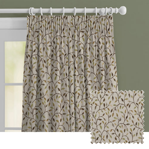 Floral Green M2M - Cervino Woven Jacquard Made to Measure Curtains Default Voyage Maison