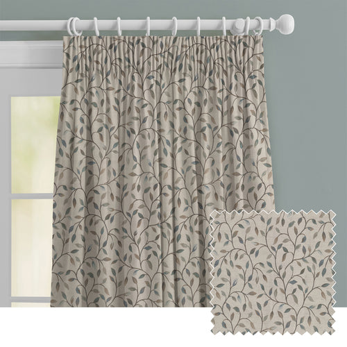 Floral Blue M2M - Cervino Woven Jacquard Made to Measure Curtains Default Voyage Maison