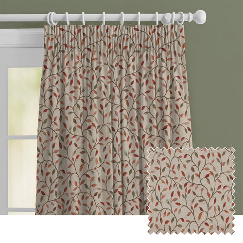 Floral Red M2M - Cervino Woven Jacquard Made to Measure Curtains Default Voyage Maison