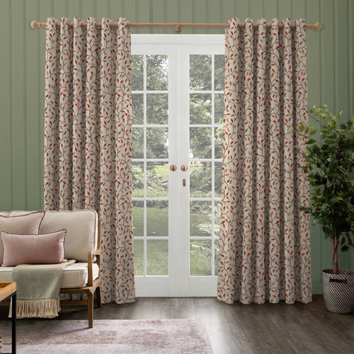 Floral Red M2M - Cervino Woven Jacquard Made to Measure Curtains Default Voyage Maison