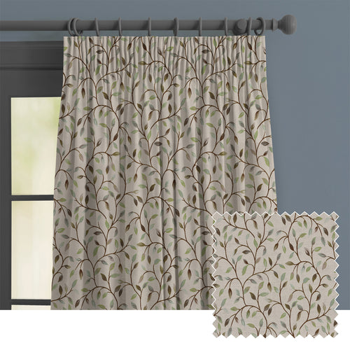 Floral Green M2M - Cervino Woven Jacquard Made to Measure Curtains Default Voyage Maison