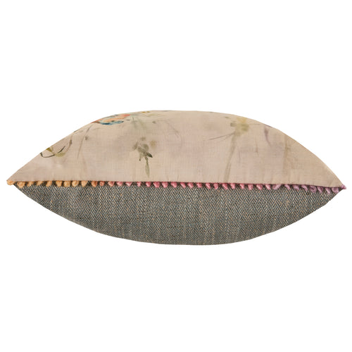 Animal Cream Cushions - Chaffinch Printed Feather Filled Cushions Natural Voyage Maison