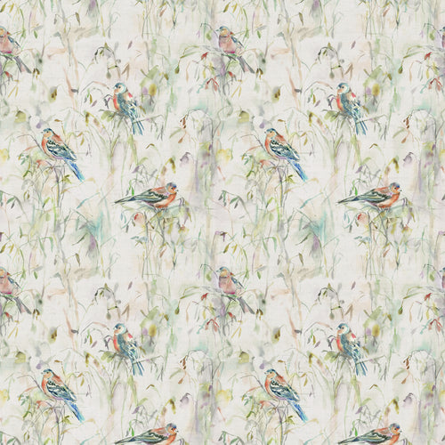 Animal Cream Fabric - Chaffinch Printed Cotton Fabric Cream Voyage Maison