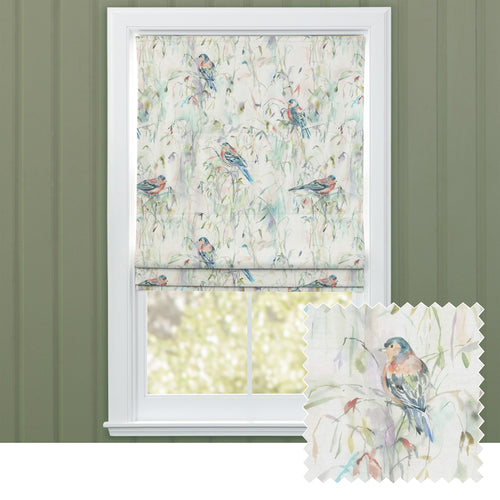 Animal Green M2M - Chaffinch Printed Cotton Made to Measure Roman Blinds Default Voyage Maison