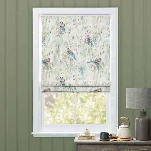 Animal Green M2M - Chaffinch Printed Cotton Made to Measure Roman Blinds Default Voyage Maison