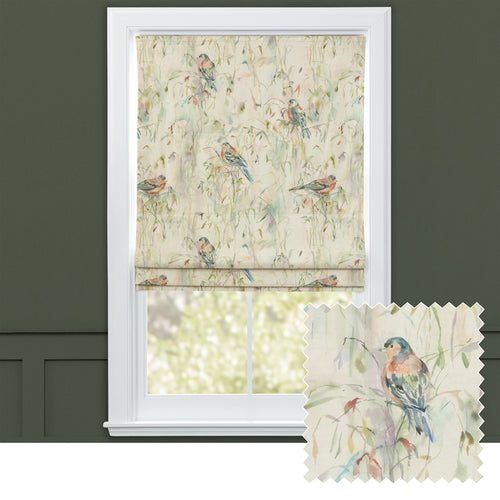 Animal Green M2M - Chaffinch Printed Cotton Made to Measure Roman Blinds Default Voyage Maison