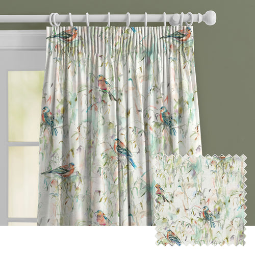 Animal Beige M2M - Chaffinch Printed Made to Measure Curtains Cream Voyage Maison