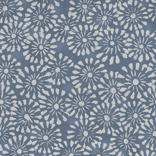 Floral Blue Fabric - Chambery Printed Cotton Fabric (By The Metre) Bluebell Voyage Maison