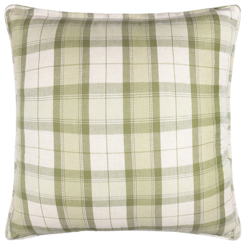 Check Green Cushions - Country Hedgerow Reversible Outdoor Polyester Filled Cushion Moss Voyage Maison