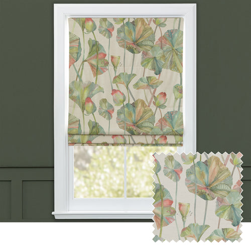 Floral Blue M2M - Cheriton Printed Cotton Made to Measure Roman Blinds Pomegranate Voyage Maison