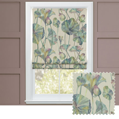Floral Blue M2M - Cheriton Printed Cotton Made to Measure Roman Blinds Skylark Voyage Maison