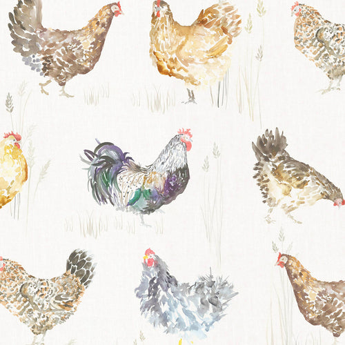  Samples - Chook Chook Printed Fabric Sample Swatch Cream Voyage Maison