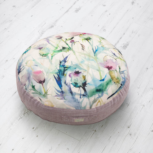 Floral Purple Cushions - Cirisun Printed Floor Cushion Damson Voyage Maison