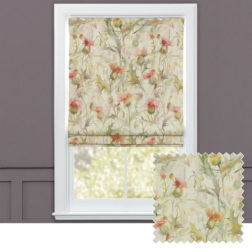 Floral Orange M2M - Cirsium Printed Cotton Made to Measure Roman Blinds Russett Voyage Maison