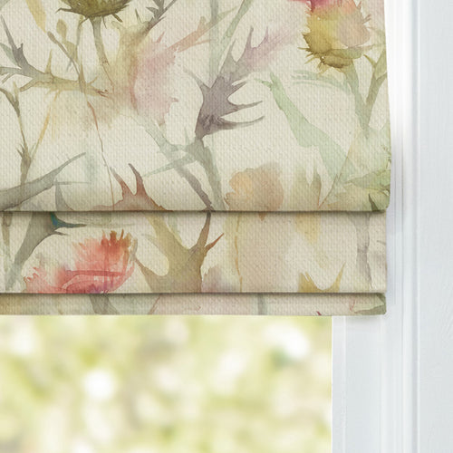 Floral Orange M2M - Cirsium Printed Cotton Made to Measure Roman Blinds Russett Voyage Maison