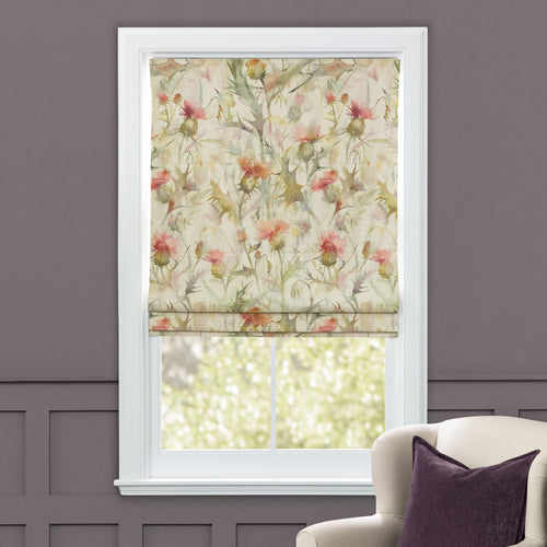 Floral Orange M2M - Cirsium Printed Cotton Made to Measure Roman Blinds Russett Voyage Maison