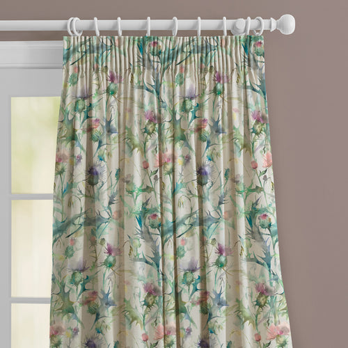Floral Cream M2M - Cirsium Linen Printed Made to Measure Curtains Damson Voyage Maison