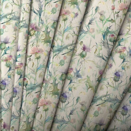Floral Cream M2M - Cirsium Linen Printed Made to Measure Curtains Damson Voyage Maison
